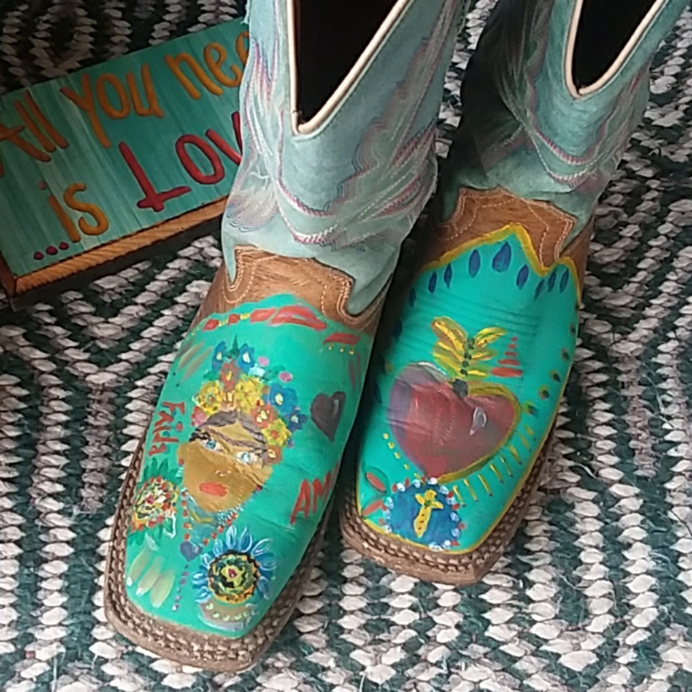 Handpainted Rustic Boots